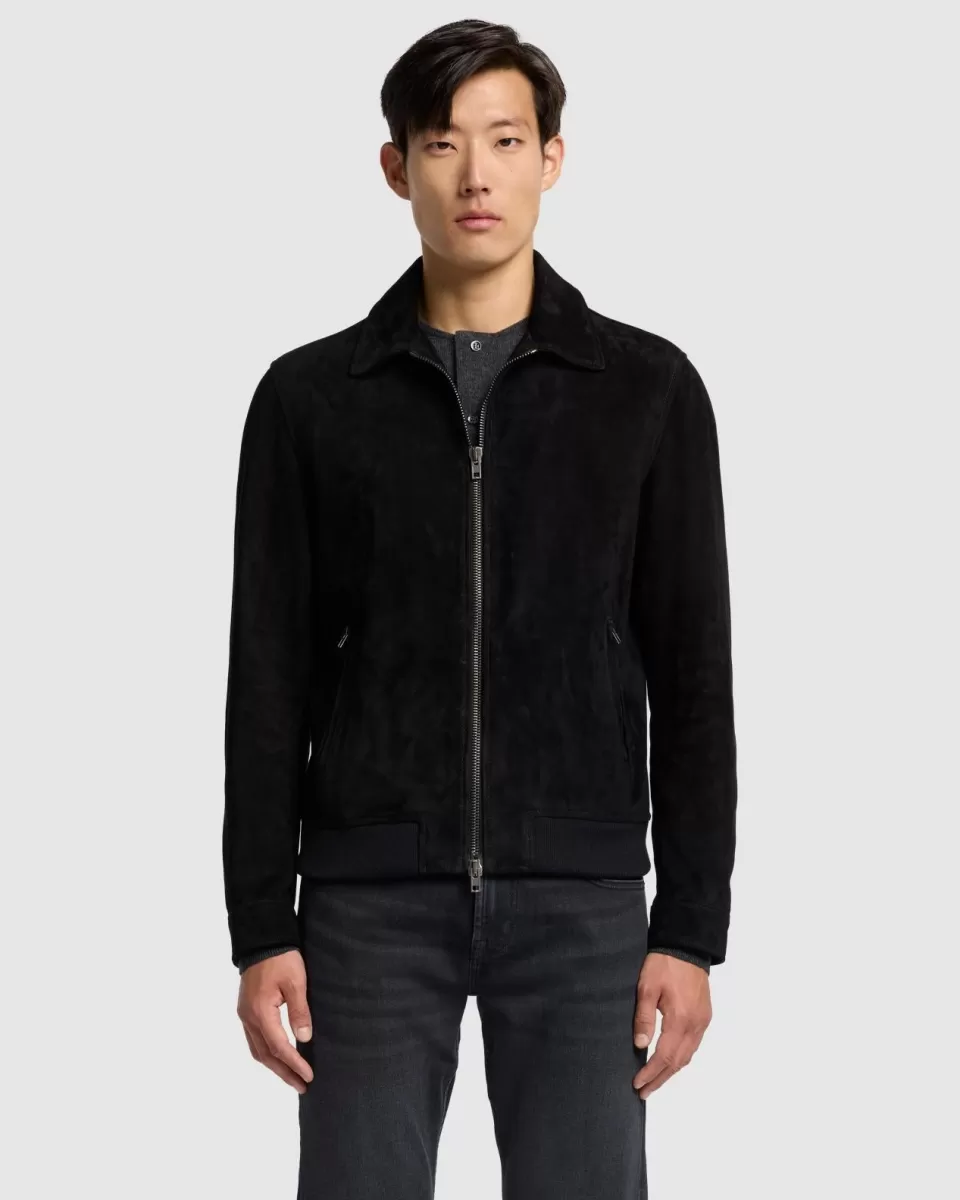 7 For All Mankind Suede Bomber Jacket in