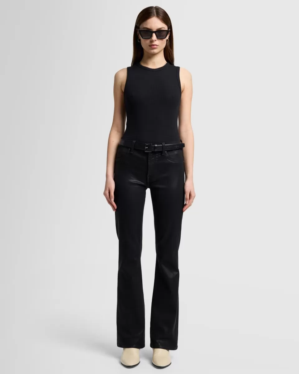 Women 7 For All Mankind Tailorless Coated Bootcut in Black