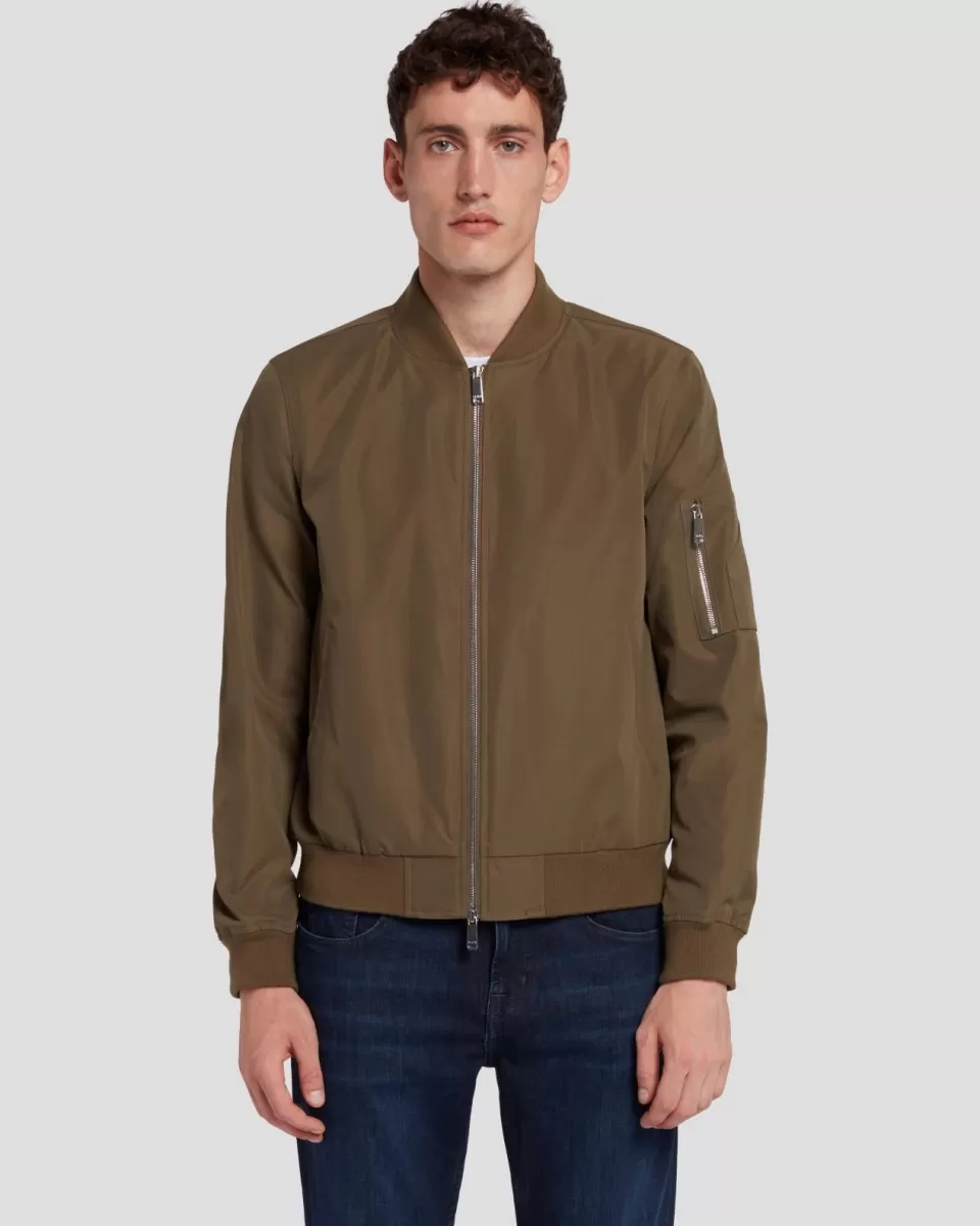 7 For All Mankind Tech Bomber Jacket in Army