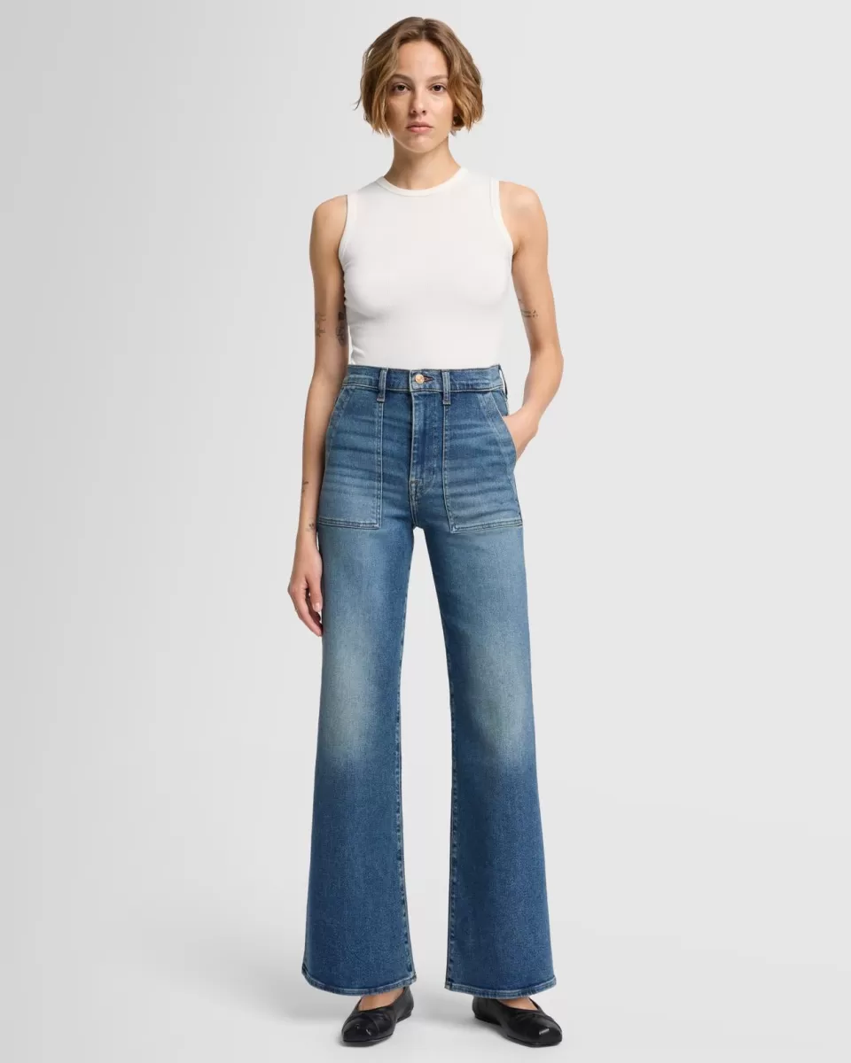 Women 7 For All Mankind Utility Ultra High Rise Jo in Sea Level